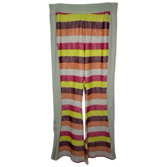 Free People Movement Melody Kick Flares Sherbet Stripe Yoga Pants Size Large EUC - Picture 4 of 14
